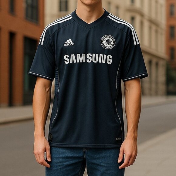 Chelsea FC Adidas Training Jersey 2013-14 Black Silver Samsung Sponsor - Picture 2 of 7